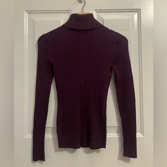 WHBM- turtleneck ribbed knit sweater, buttons on cuffs - Picture 4 of 4